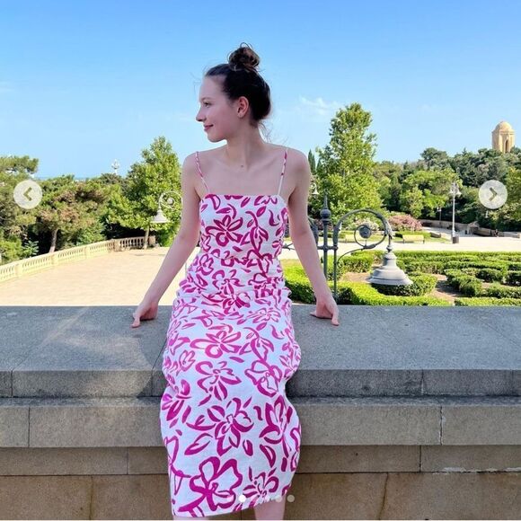 Mango printed linen blend dress with cut out details - Picture 3 of 10